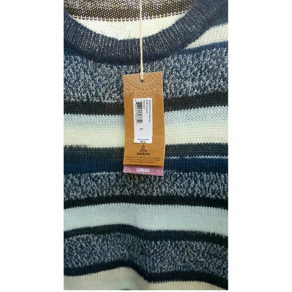 Prana Seffi Acrylic Wool Multicolor Striped Sweater Large NWT - Picture 6 of 8
